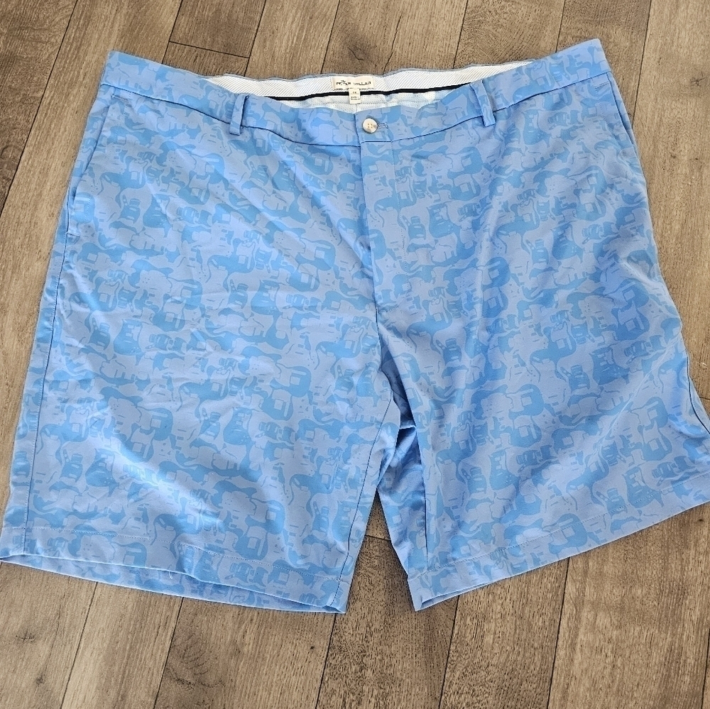 Peter Millar Carroboro Guitar stretch twill blue shorts size 44 Golf Gear